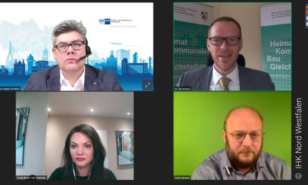 Screenshot von vier Sprecher*innen des digitalen IHK Handelsforums